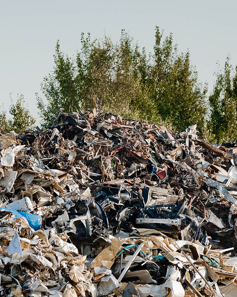 A Mountain Of Metal Waste At A Metal Recycling And Collection Po